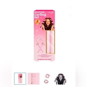 DANIELLE HEATLESS SATIN HAIR CURLER SET 4PC - PINK (BRAND NEW)